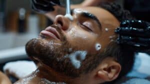 Hydrafacial Treatment on Man's Face